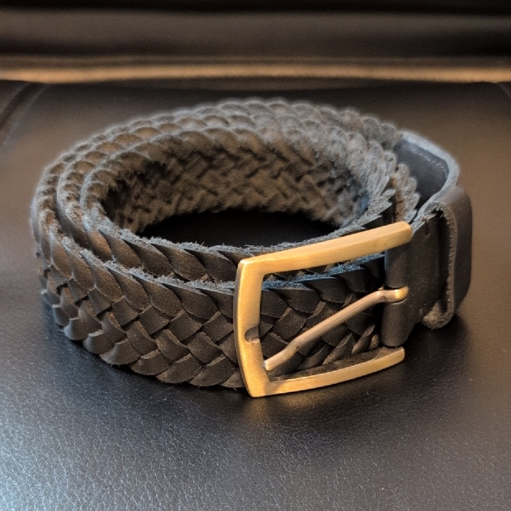 Nisolo Braided Black Leather Belt